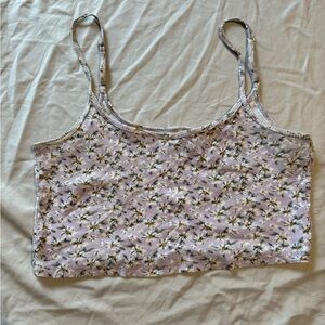 Hollister Floral purple  Crop Tank Top